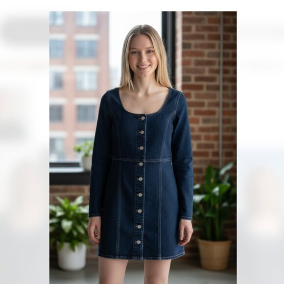 NWT LEVI'S Veda Denim Dress XL BLUE INDIGO - Picture 1 of 10